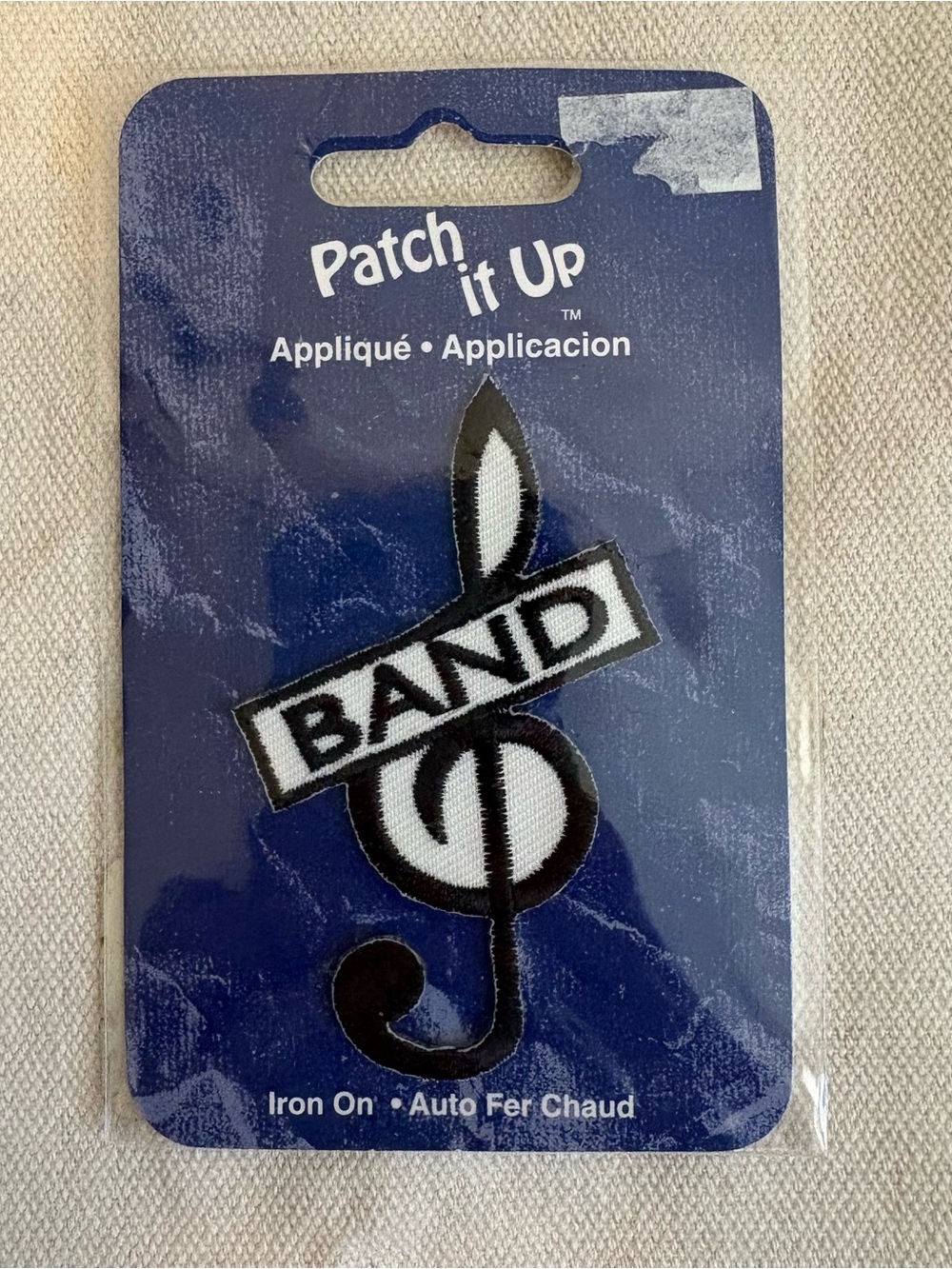 Patch It Up Iron-On Band Treble Clef Iron-on Patch - Black & White
